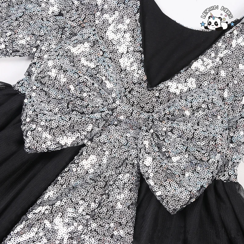 LEZONKIDS - High Quality Custom Latest Design Colorful Sparkle Children Clothing Princess Dress for Girls